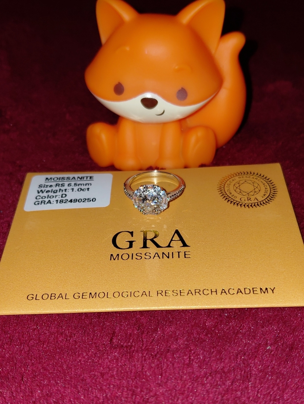 🆕Mossinate Sz 7 S925 Round Brilliant Cut VVS1 1 Carat Ring + Certificate Report